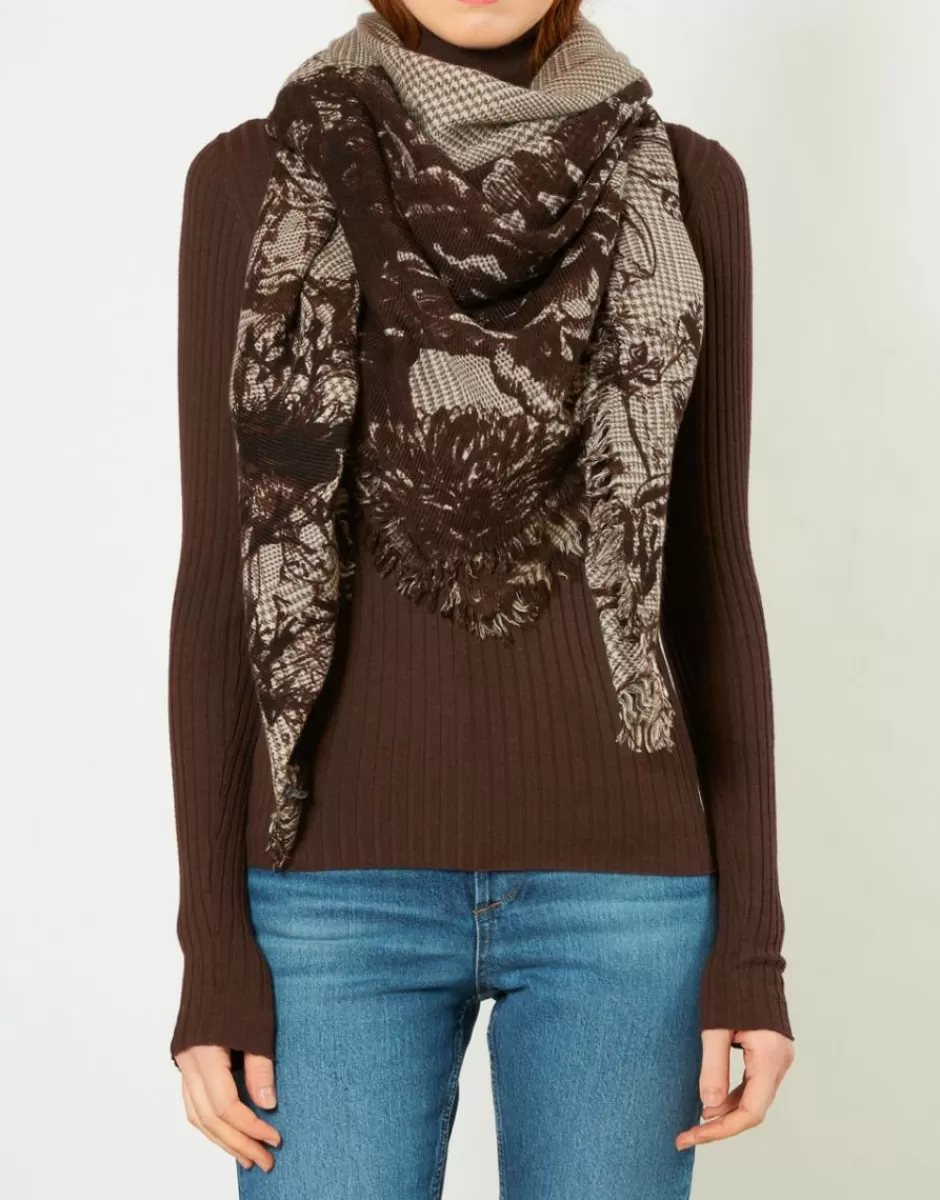 Women Faliero Sarti Women's Scarves<Cashmere, Virgin Wool And Silk Floral Square Scarf | Diva