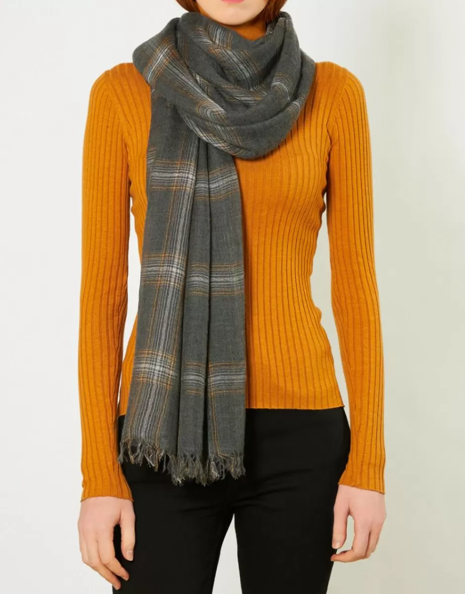 Women Faliero Sarti Women's Scarves<Checked Pattern Oversize Cashmere And Silk Scarf | Ziva