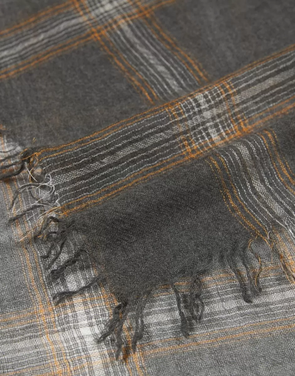 Women Faliero Sarti Women's Scarves<Checked Pattern Oversize Cashmere And Silk Scarf | Ziva