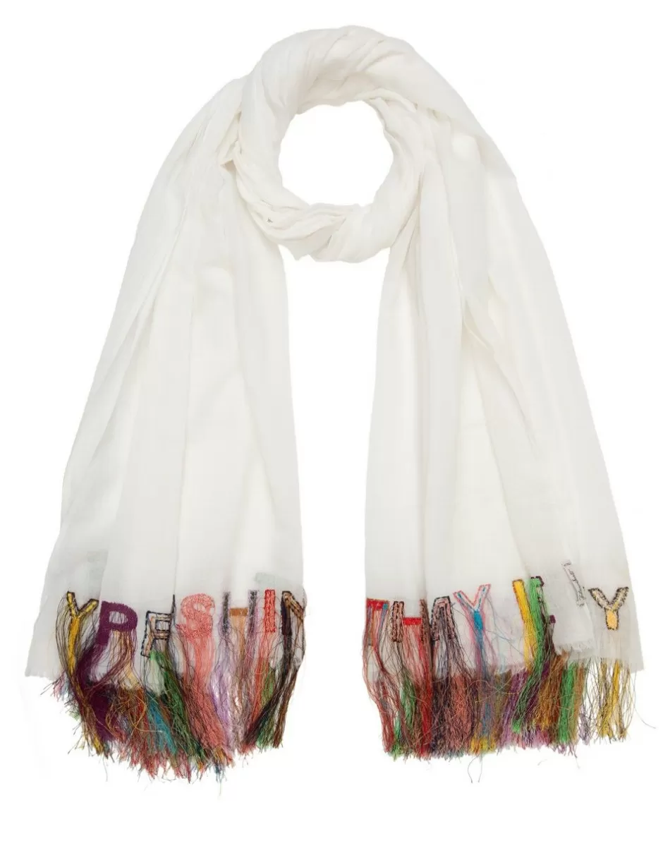 Women Faliero Sarti Women's Scarves<Cotton Blend Scarf With Fringes | Sunshine