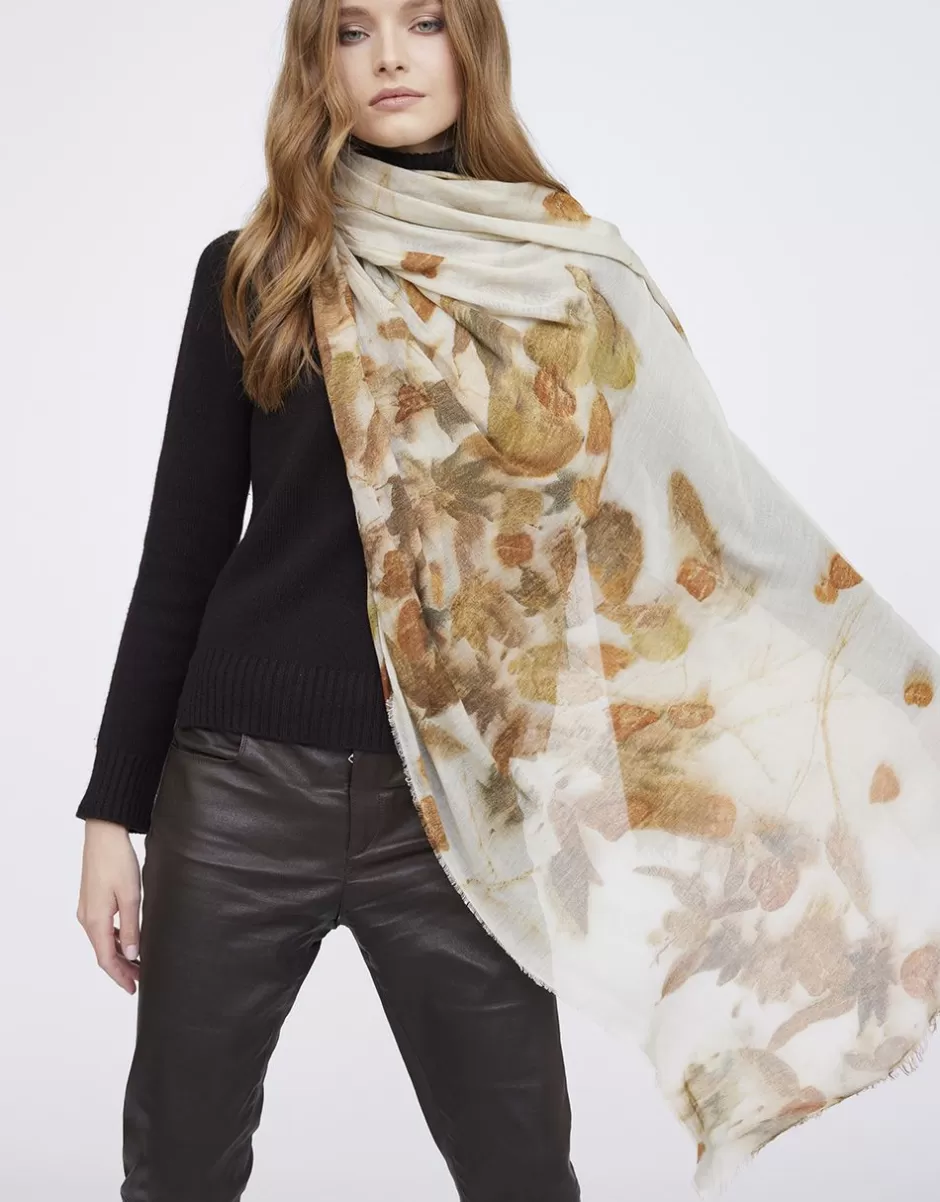 Women Faliero Sarti Women's Scarves<Floral Stole In Modal And Cashmere | Deanna