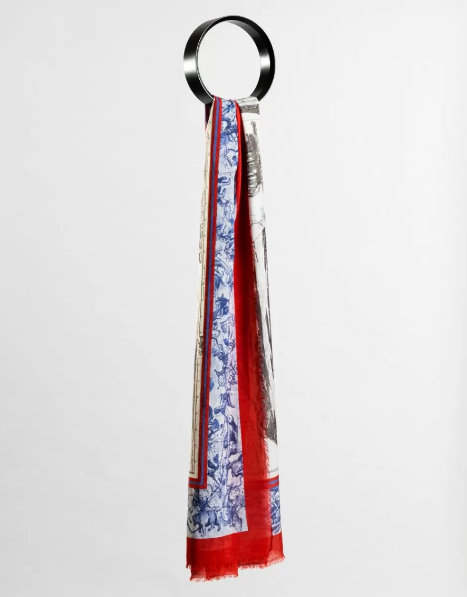 Women Faliero Sarti Women's Scarves<Modal, Cotton And Cashmere Printed Scarf | Costa Smeralda