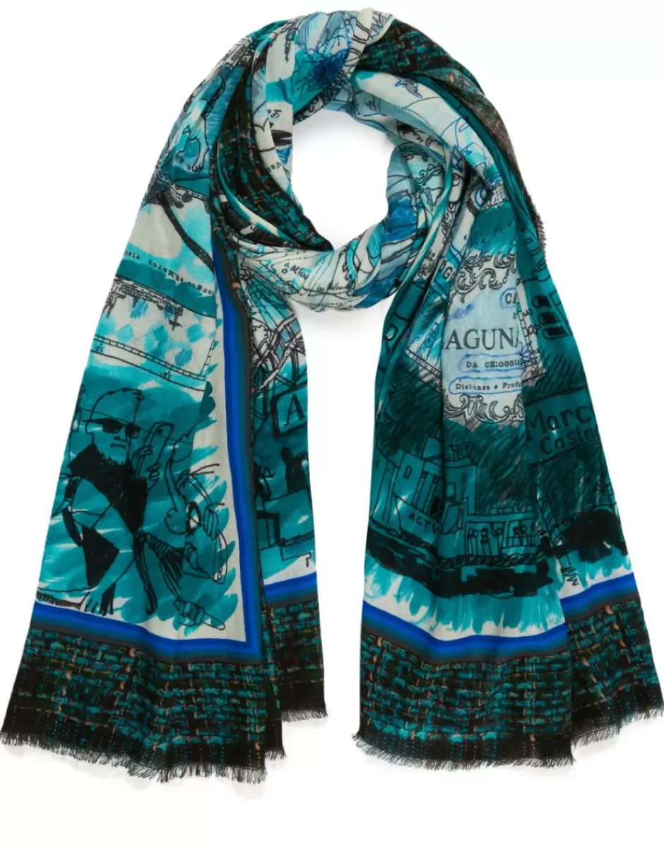 Women Faliero Sarti Women's Scarves<Oversize Pure Wool Printed Scarf | Venezia