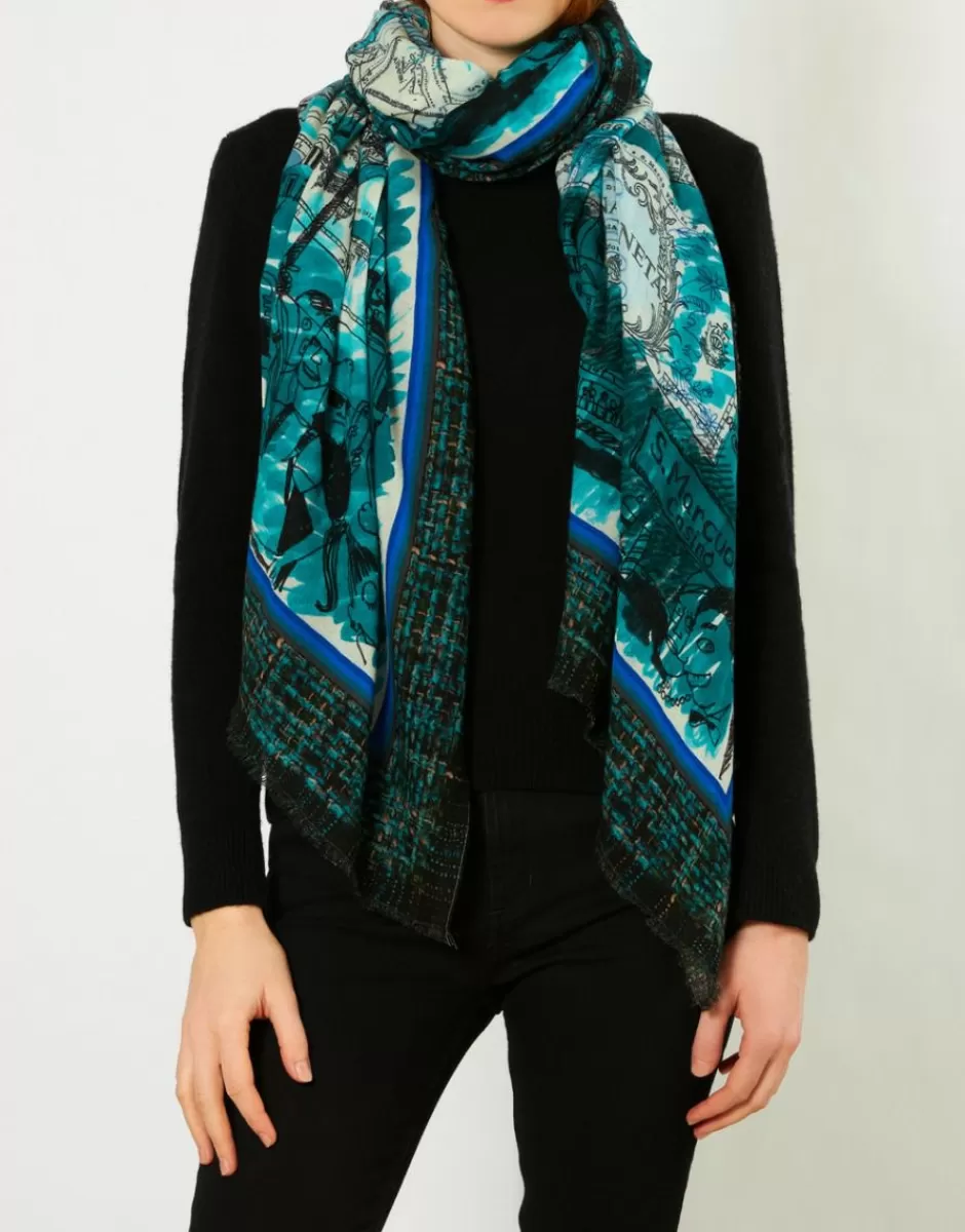 Women Faliero Sarti Women's Scarves<Oversize Pure Wool Printed Scarf | Venezia