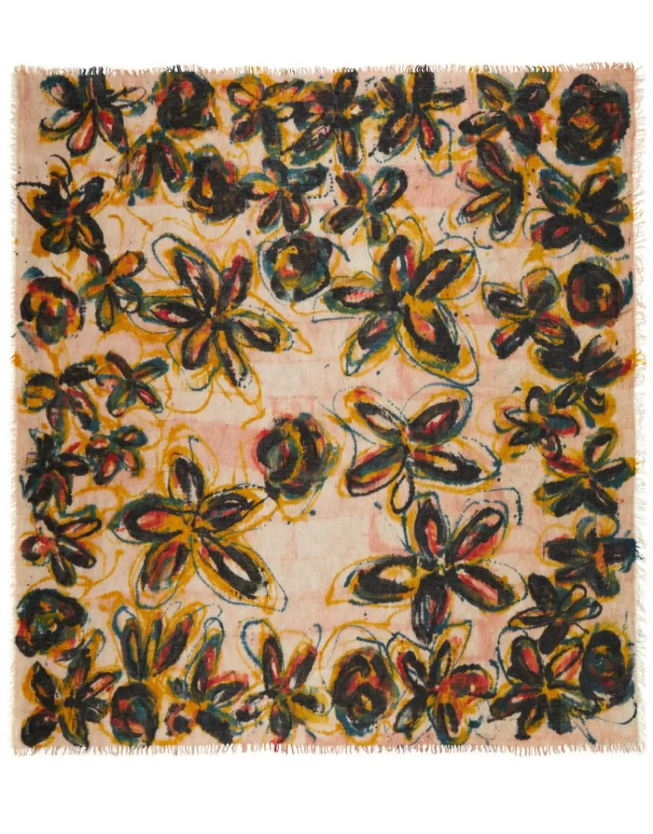 Women Faliero Sarti Women's Scarves<Oversize Square Scarf With Floral Print | Karen
