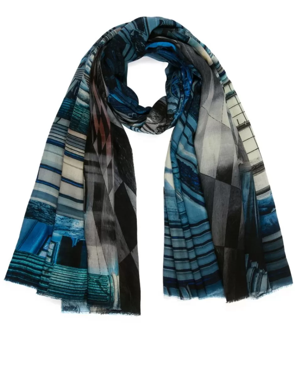Women Faliero Sarti Women's Scarves<Oversized Pure Wool Printed Scarf | Musei Capitolini Roma
