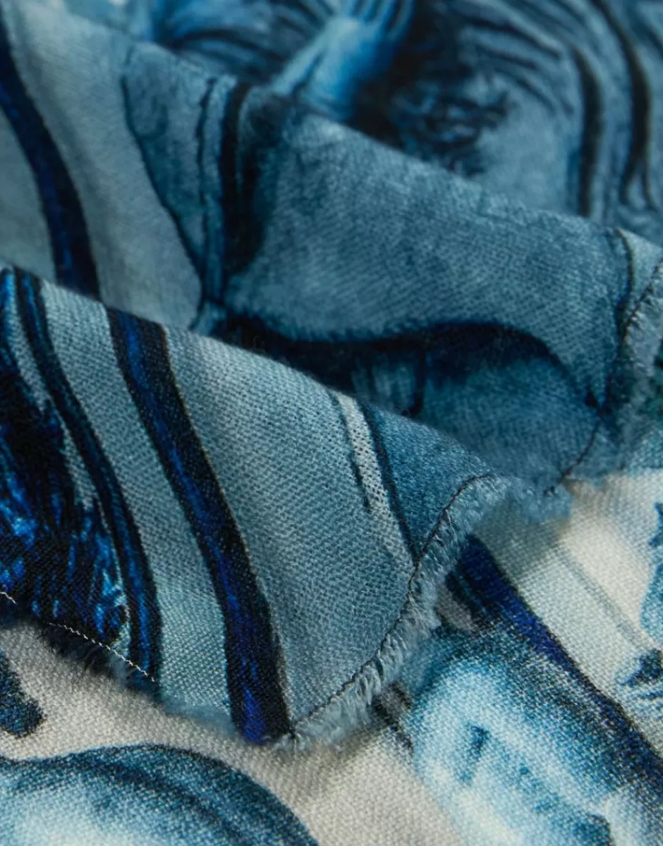 Women Faliero Sarti Women's Scarves<Oversized Pure Wool Printed Scarf | Musei Capitolini Roma
