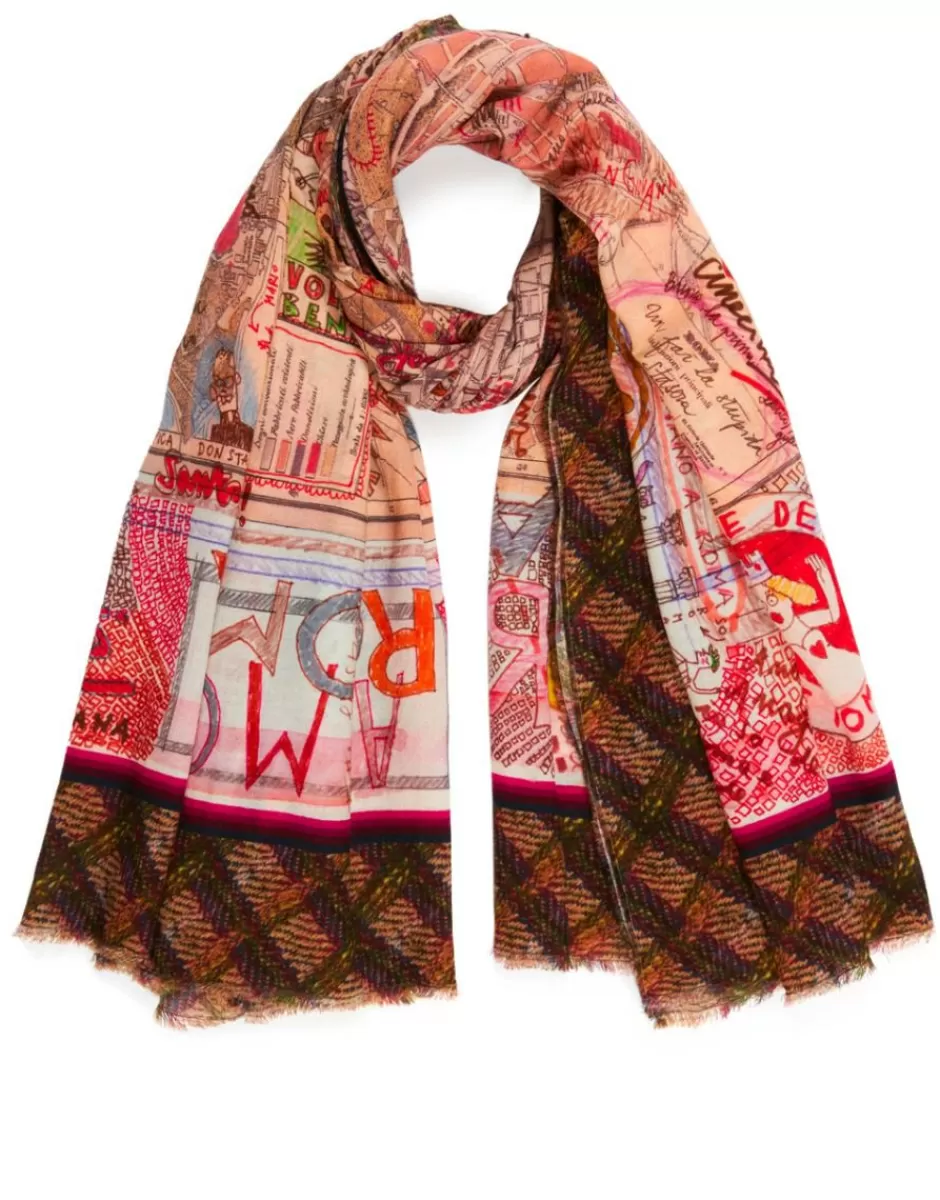 Women Faliero Sarti Women's Scarves<Oversized Pure Wool Printed Scarf | Roma