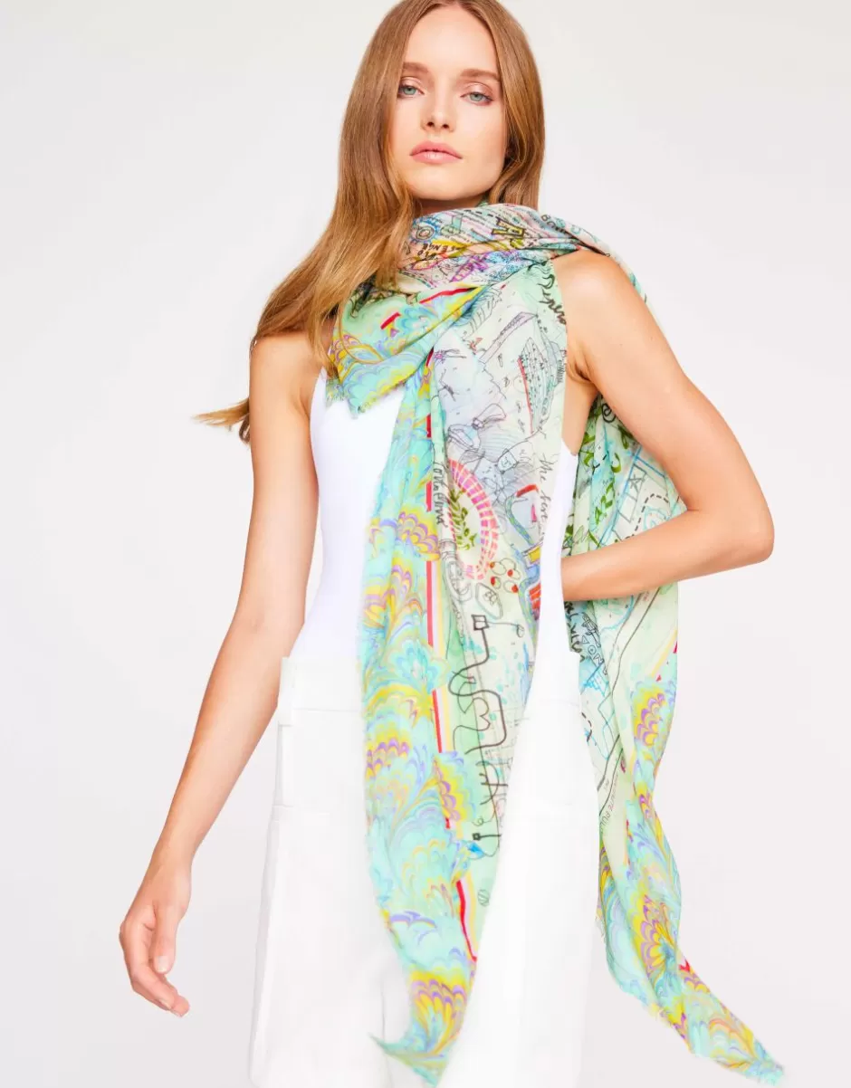 Women Faliero Sarti Women's Scarves<Paolo Fiumi Print Scarf | Costa Smeralda