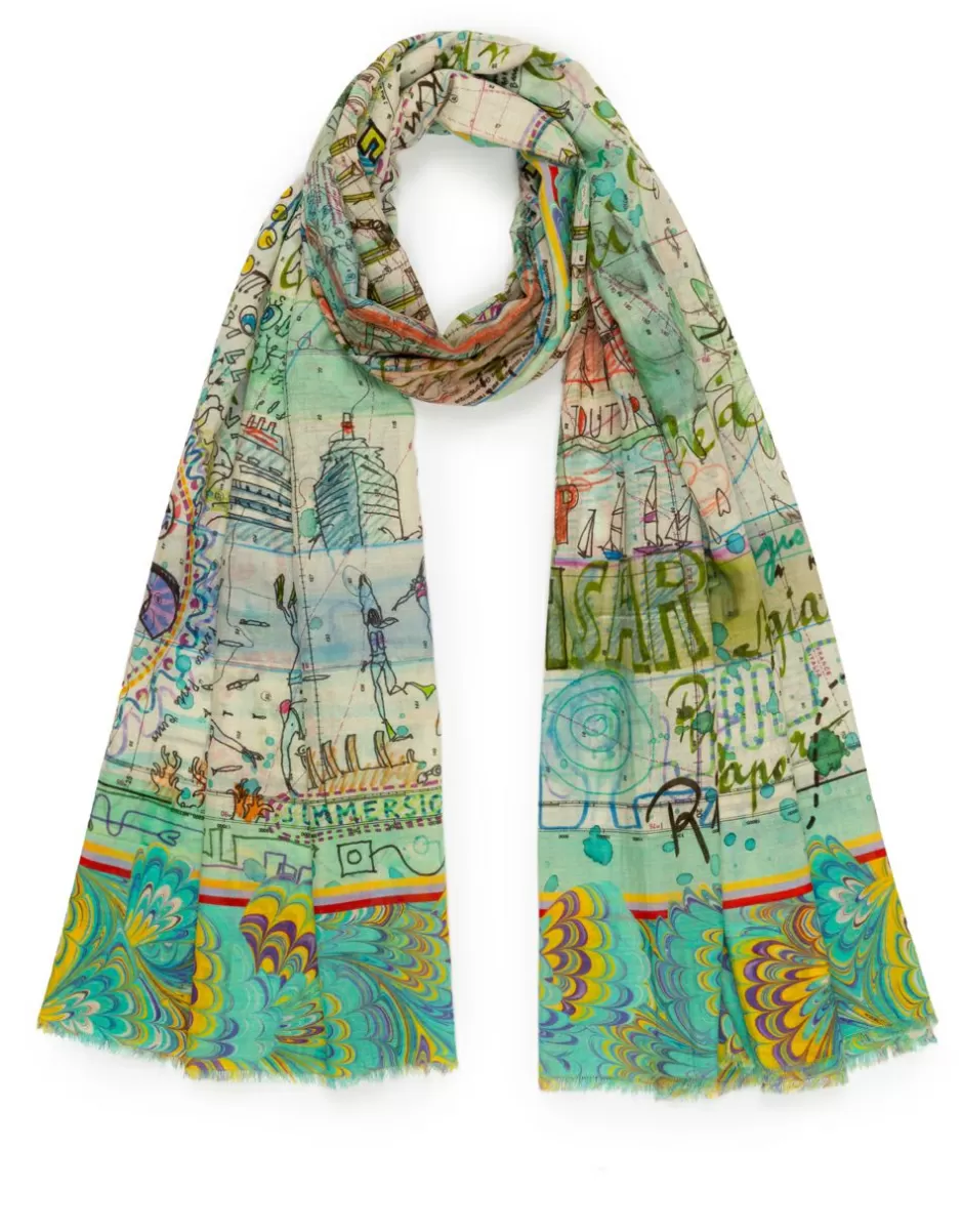 Women Faliero Sarti Women's Scarves<Paolo Fiumi Print Scarf | Costa Smeralda