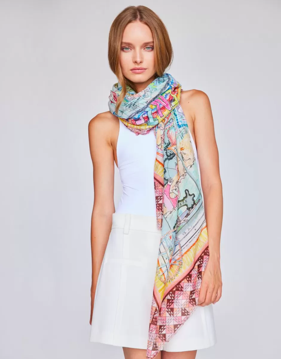 Women Faliero Sarti Women's Scarves<Paolo Fiumi Print Scarf | Formentera