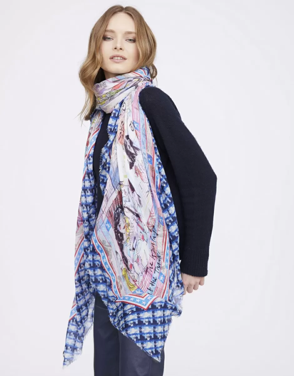 Women Faliero Sarti Women's Scarves<Paolo Fiumi Printed Scarf | Long Island