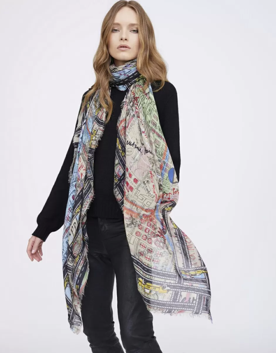 Women Faliero Sarti Women's Scarves<Paolo Fiumi Printed Stole | Ny City