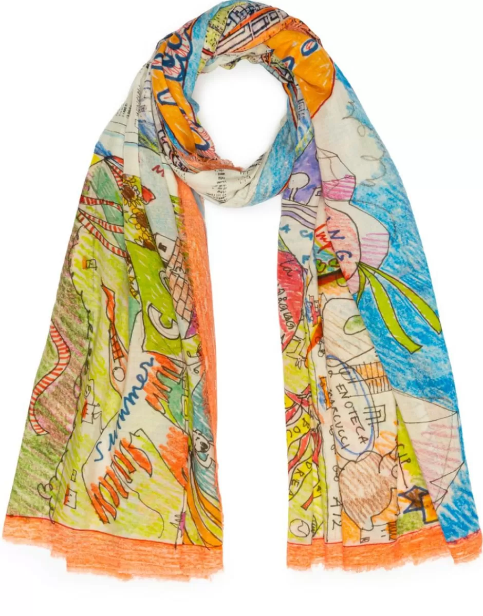Women Faliero Sarti Women's Scarves<Printed Modal Cotton And Cashmere Scarf | Forte Dei Marmi (2022 Edition)