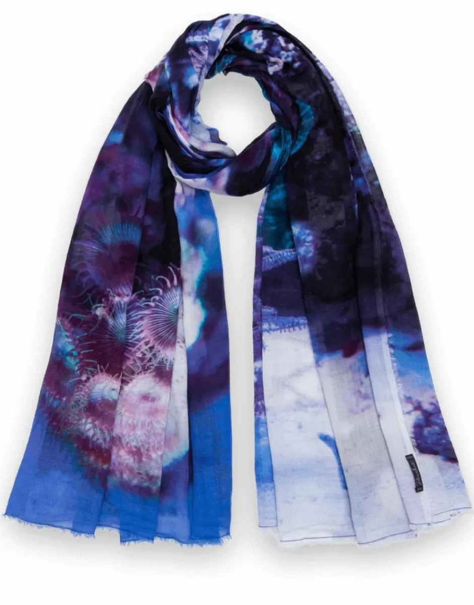 Women Faliero Sarti Women's Scarves<Printed Pure Cotton Scarf | Marino