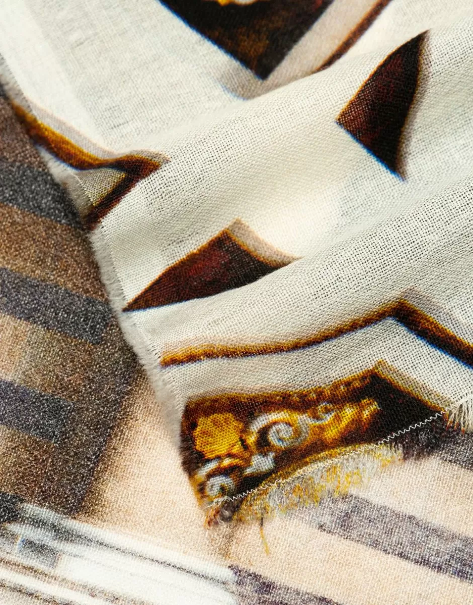 Men Faliero Sarti Men's Scarves<Printed Scarf In Collaboration With Massimo Listri | Befreiungshalle