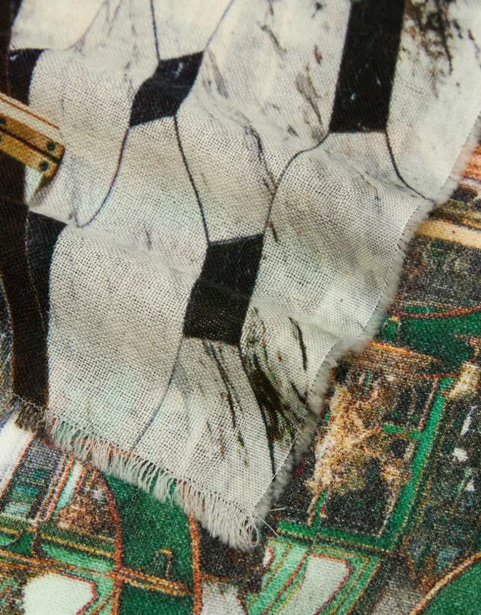 Women Faliero Sarti Women's Scarves<Printed Scarf In Collaboration With Massimo Listri | Little Grotta Verde