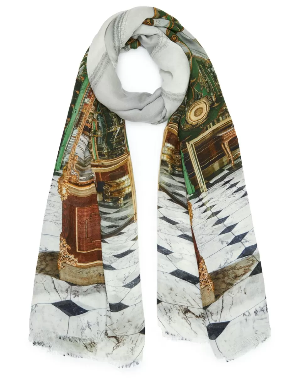 Women Faliero Sarti Women's Scarves<Printed Stole In Collaboration With Massimo Listri | Big Grotta Verde