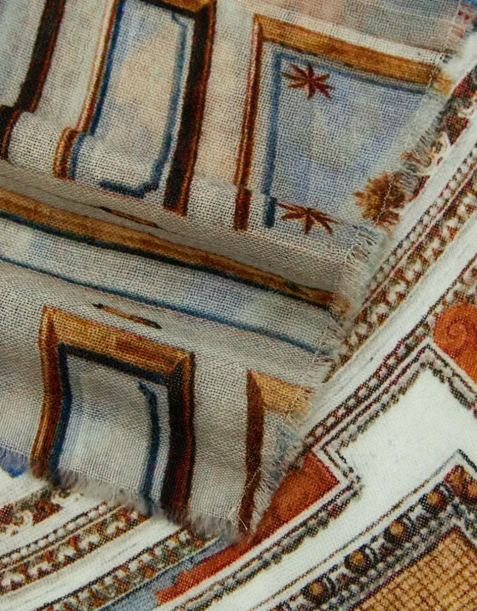 Women Faliero Sarti Women's Scarves<Printed Stole In Collaboration With Massimo Listri | Mini Biblioteca Apostolica
