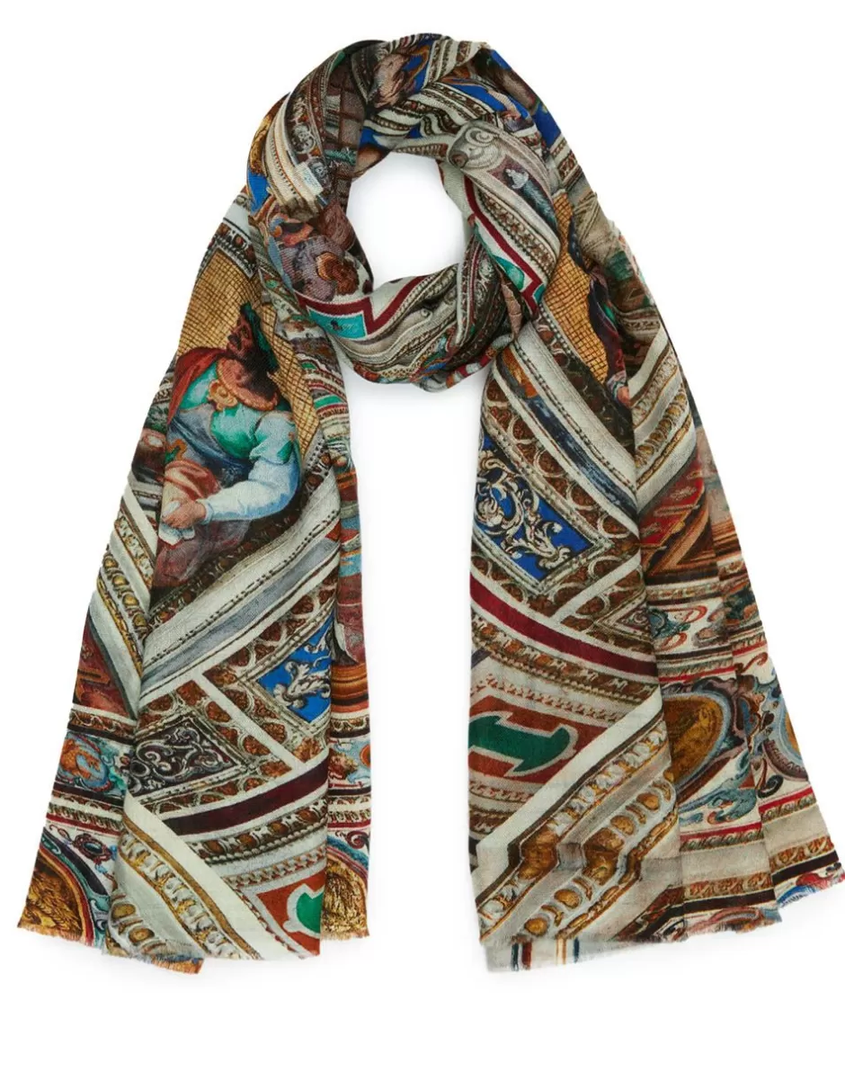 Women Faliero Sarti Women's Scarves<Printed Stole In Collaboration With Massimo Listri | Mini Biblioteca Apostolica