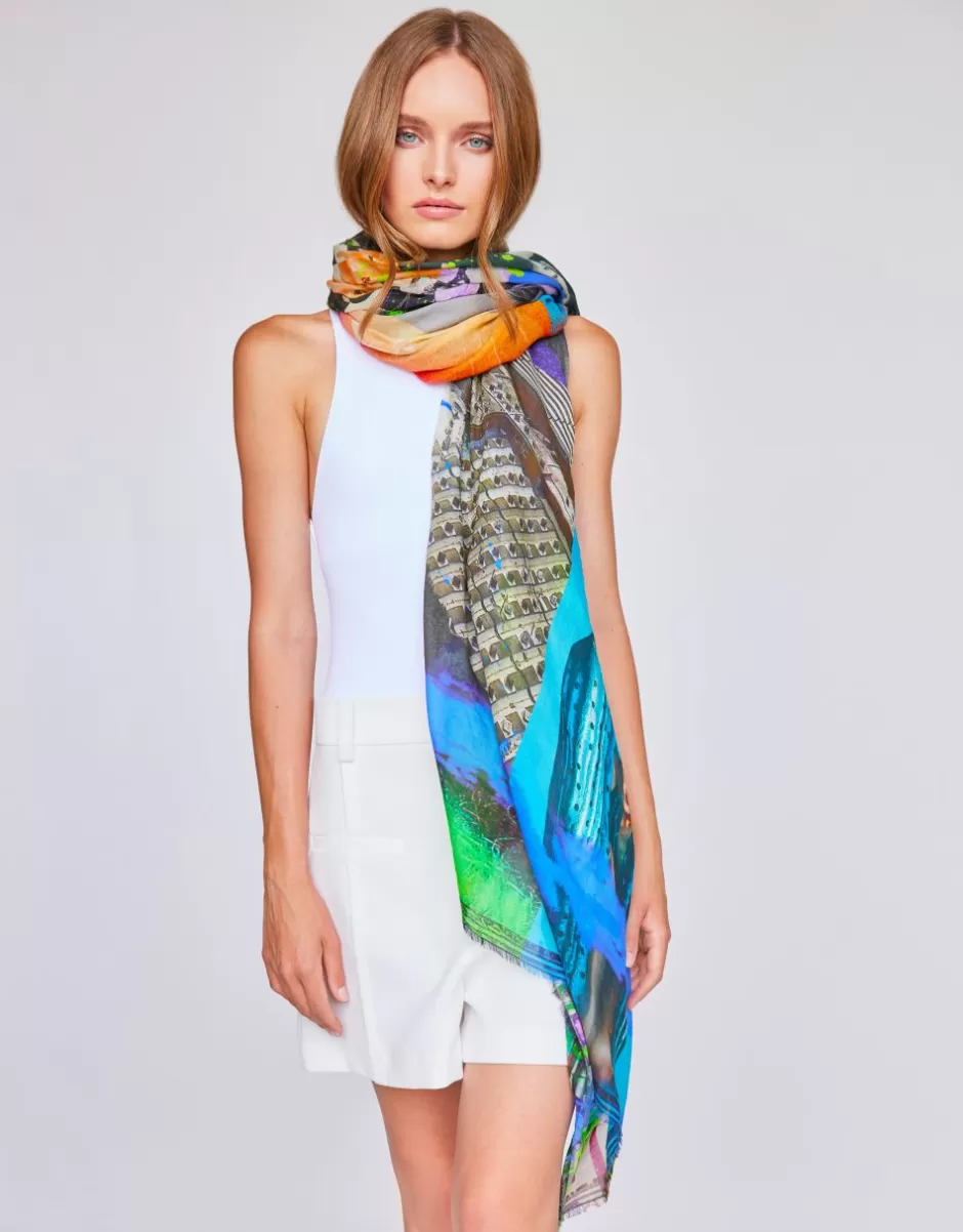 Women Faliero Sarti Women's Scarves<Pure Cotton Scarf With Print | History