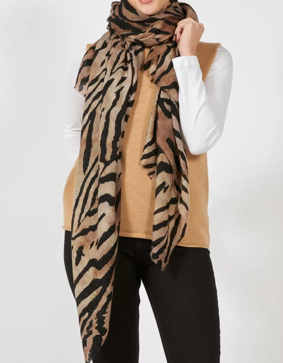 Women Faliero Sarti Women's Scarves<Stole In Wool And Cashmere Blend In Animalier Print | Zebrina