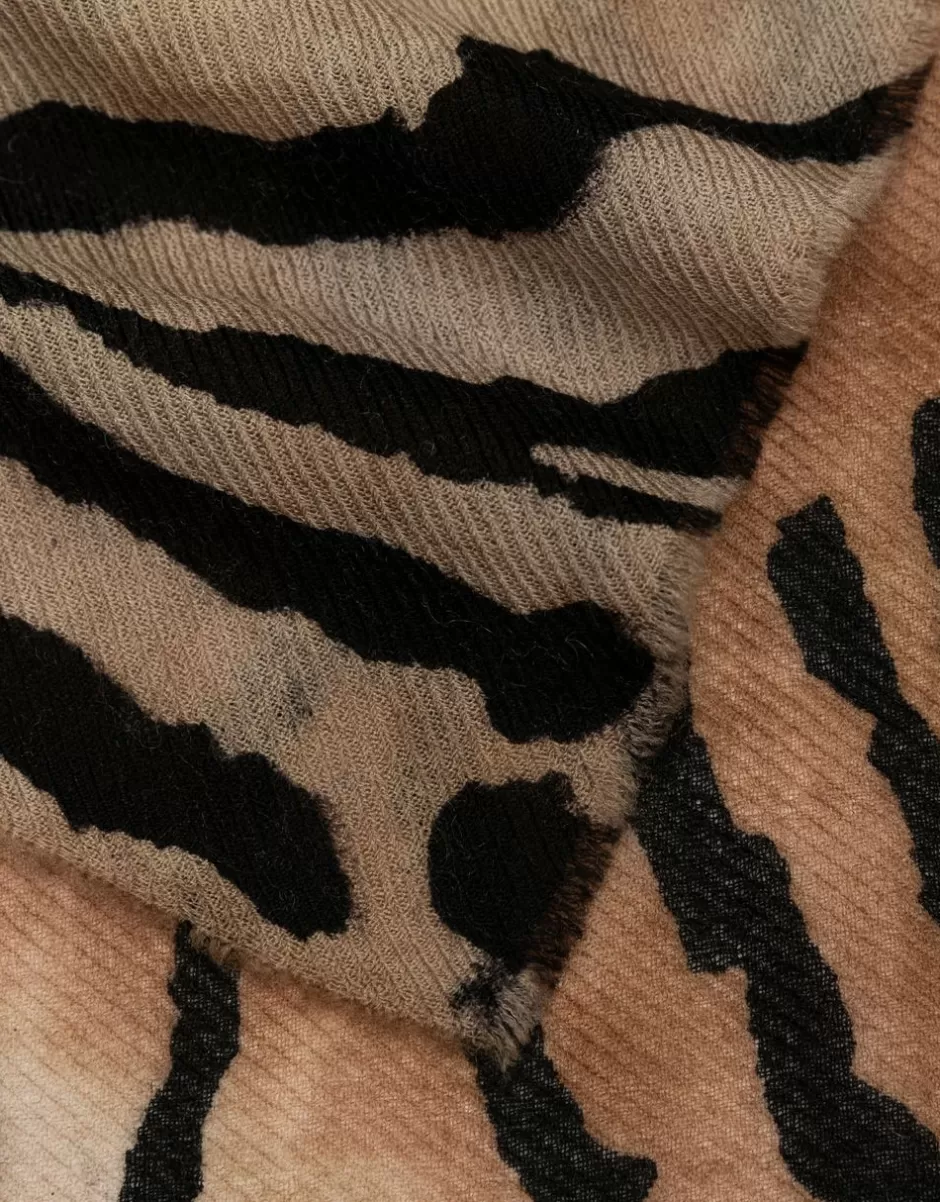 Women Faliero Sarti Women's Scarves<Stole In Wool And Cashmere Blend In Animalier Print | Zebrina