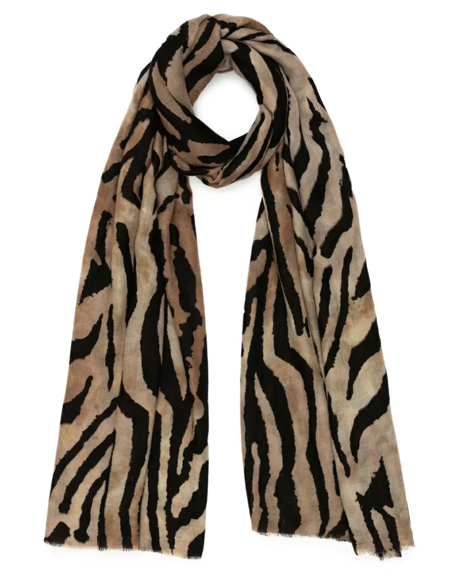 Women Faliero Sarti Women's Scarves<Stole In Wool And Cashmere Blend In Animalier Print | Zebrina