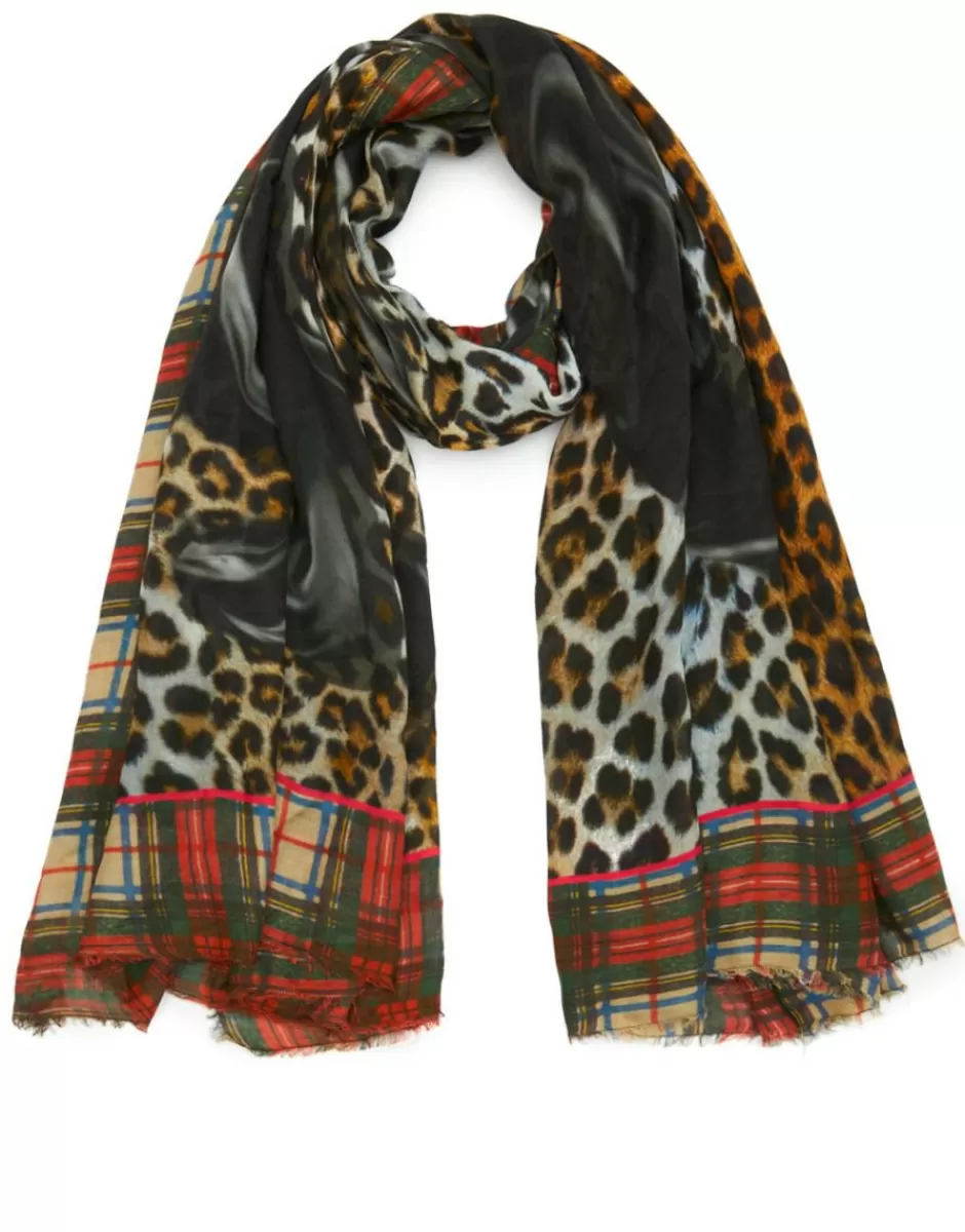 Women Faliero Sarti Women's Scarves<Tartan And Animalier Pattern Scarf | Don'T Touch