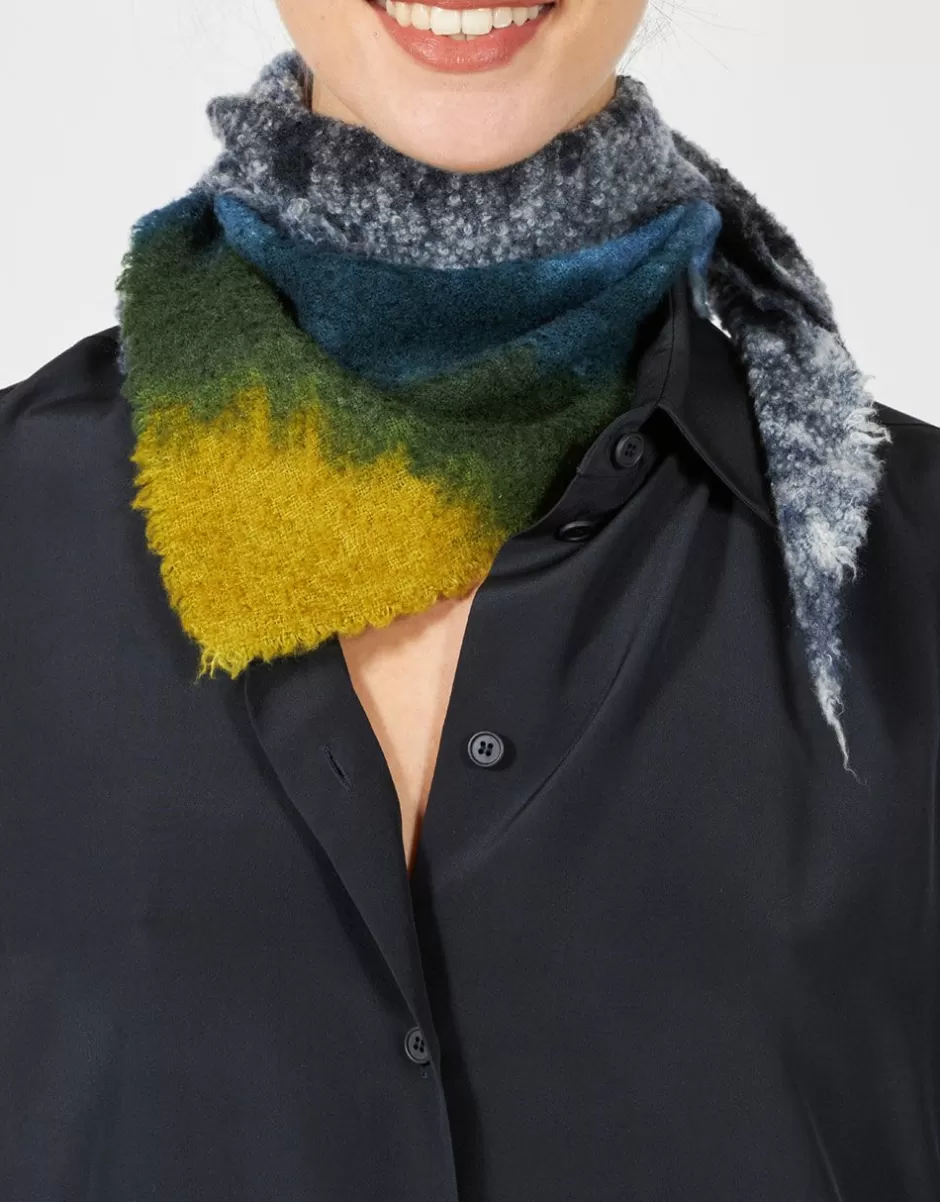 Women Faliero Sarti Women's Scarves<Triangle Scarf In Virgin Wool And Cashmere | Peacock