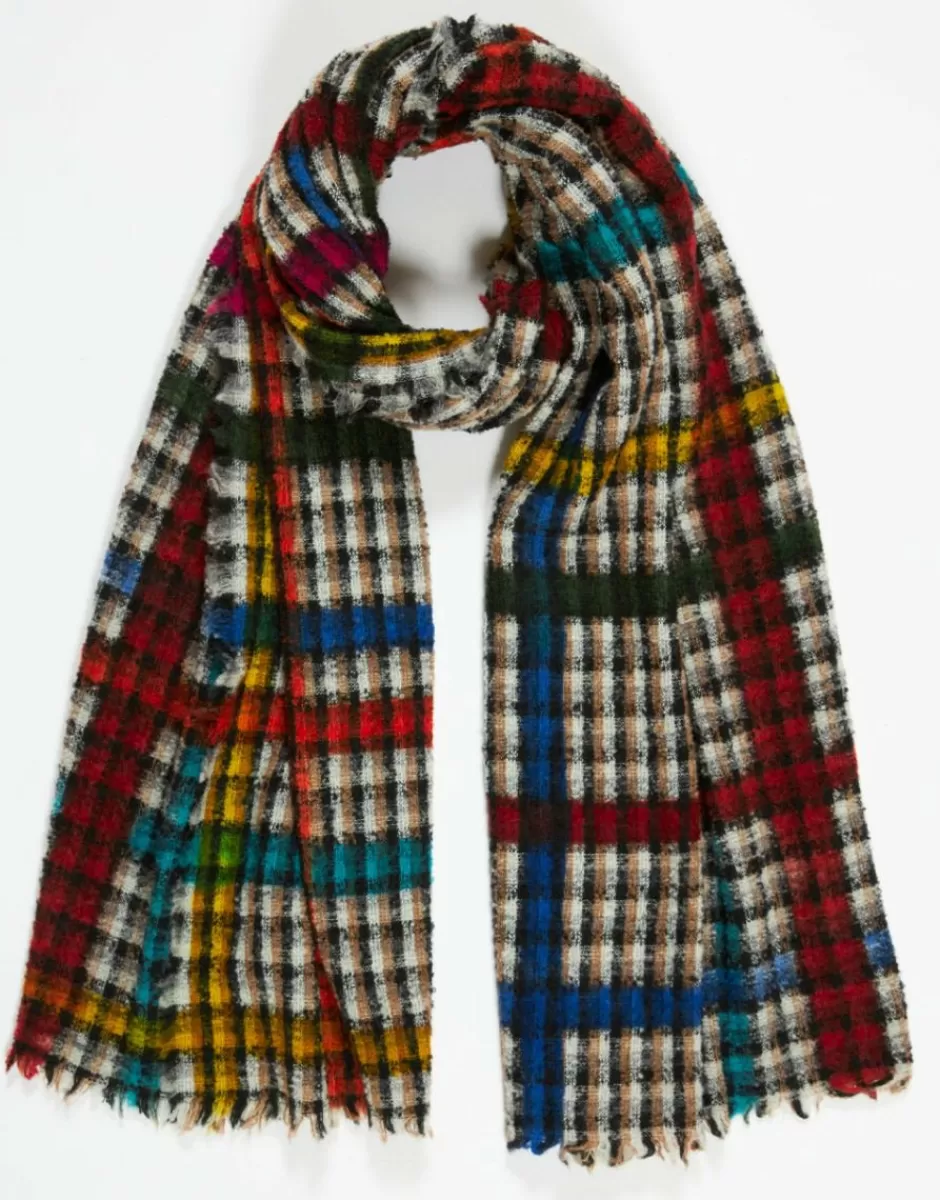 Women Faliero Sarti Women's Scarves<Virgin Wool And Cashmere Scarf With Check Pattern | Milina